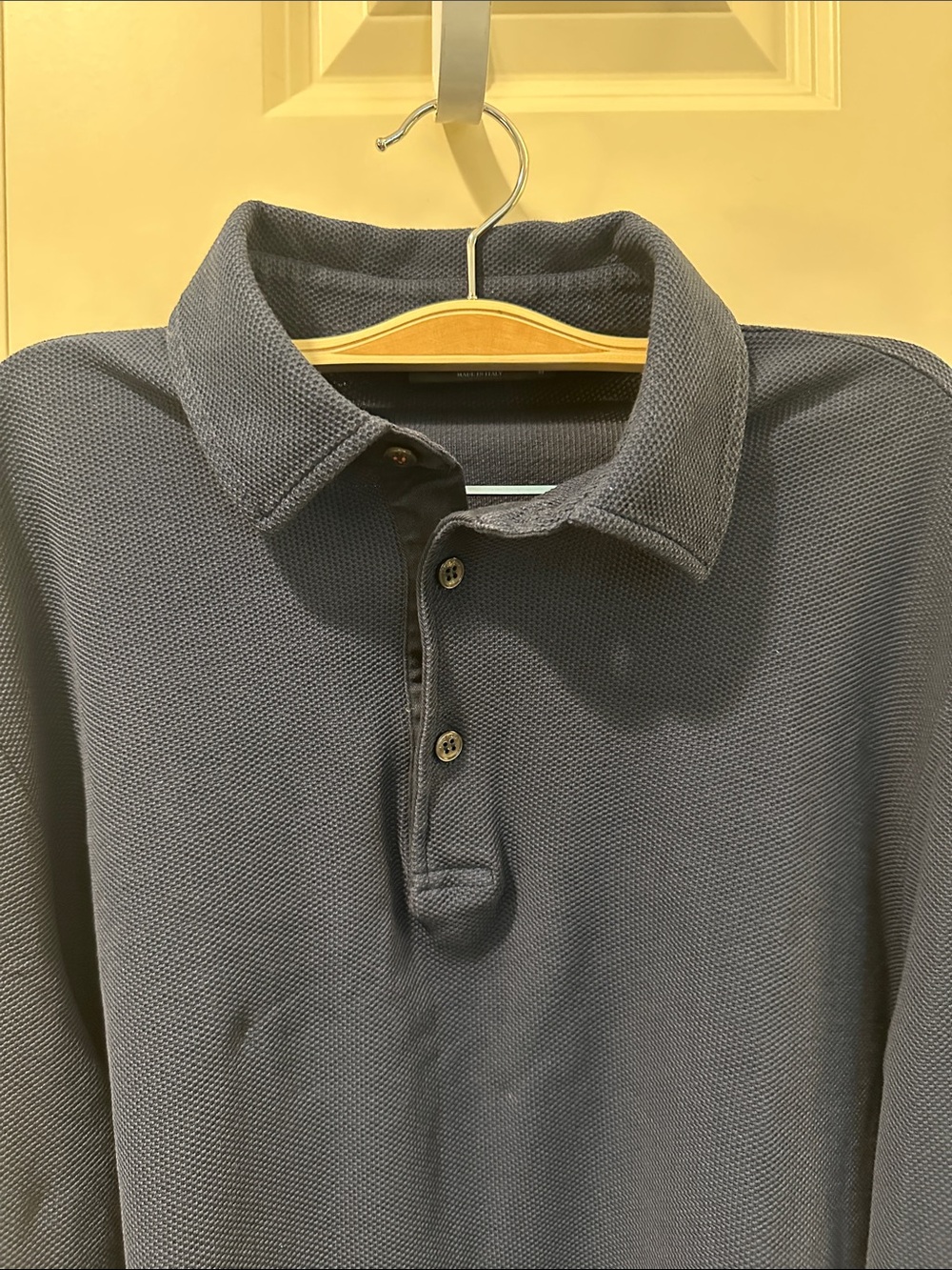 Loro Piana Dark Navy Long-Sleeve Polo Shirt - Picture 10 of 14